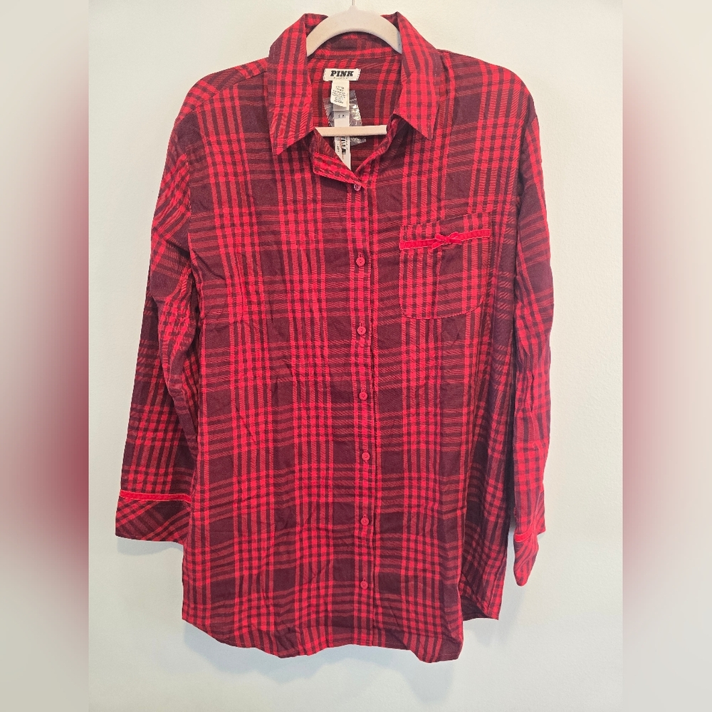 Victoria's Secret Red And Black Plaid PJ Dress Size Small And Xxl Nwt